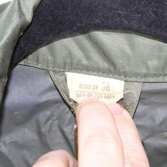 Nylon Green Rubber Coated Button Down Lined Long Raincoat Size 38 - Picture 5 of 10